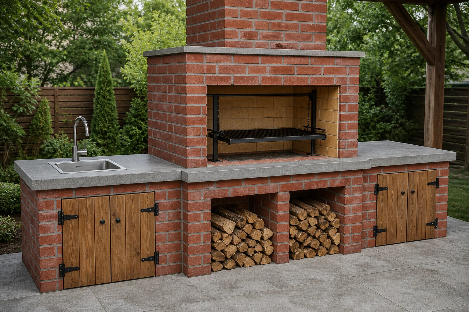 Ansamblu BBQ zidit din cărămidă