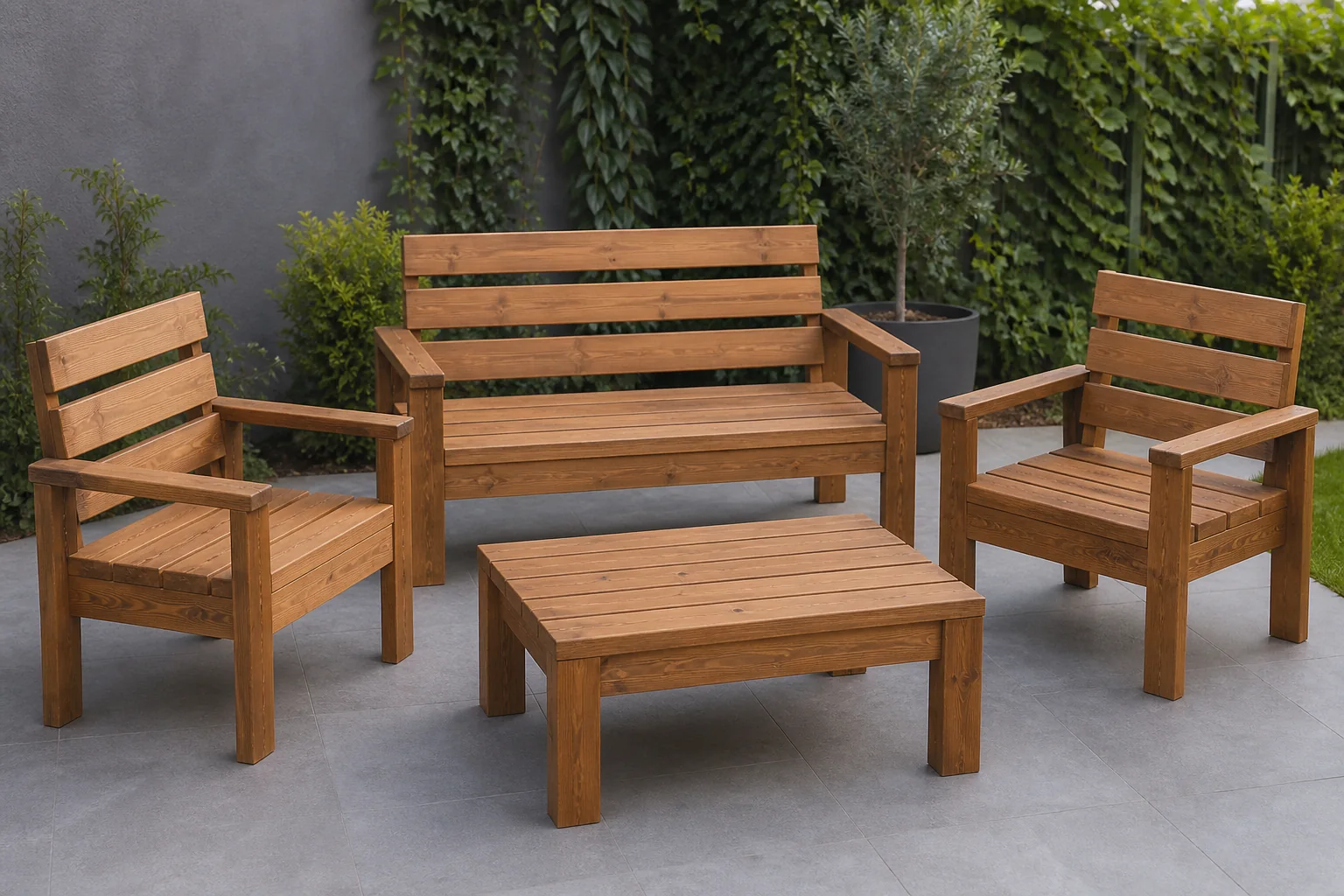 Mobilier din lemn pentru grădină