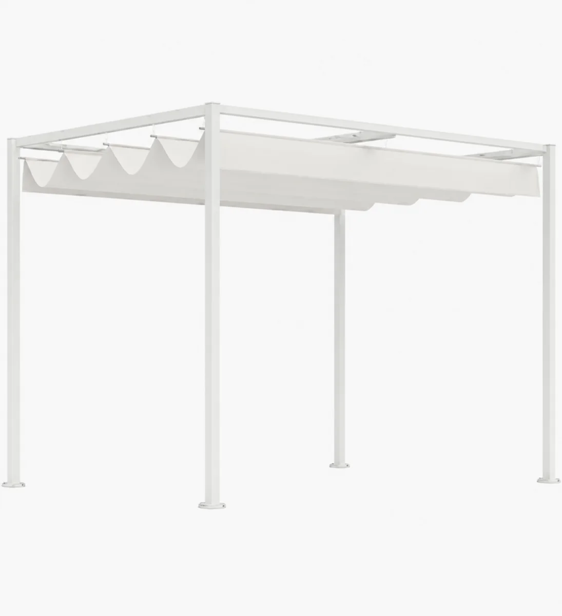 Pergolă MAKT albă cu copertină retractabilă